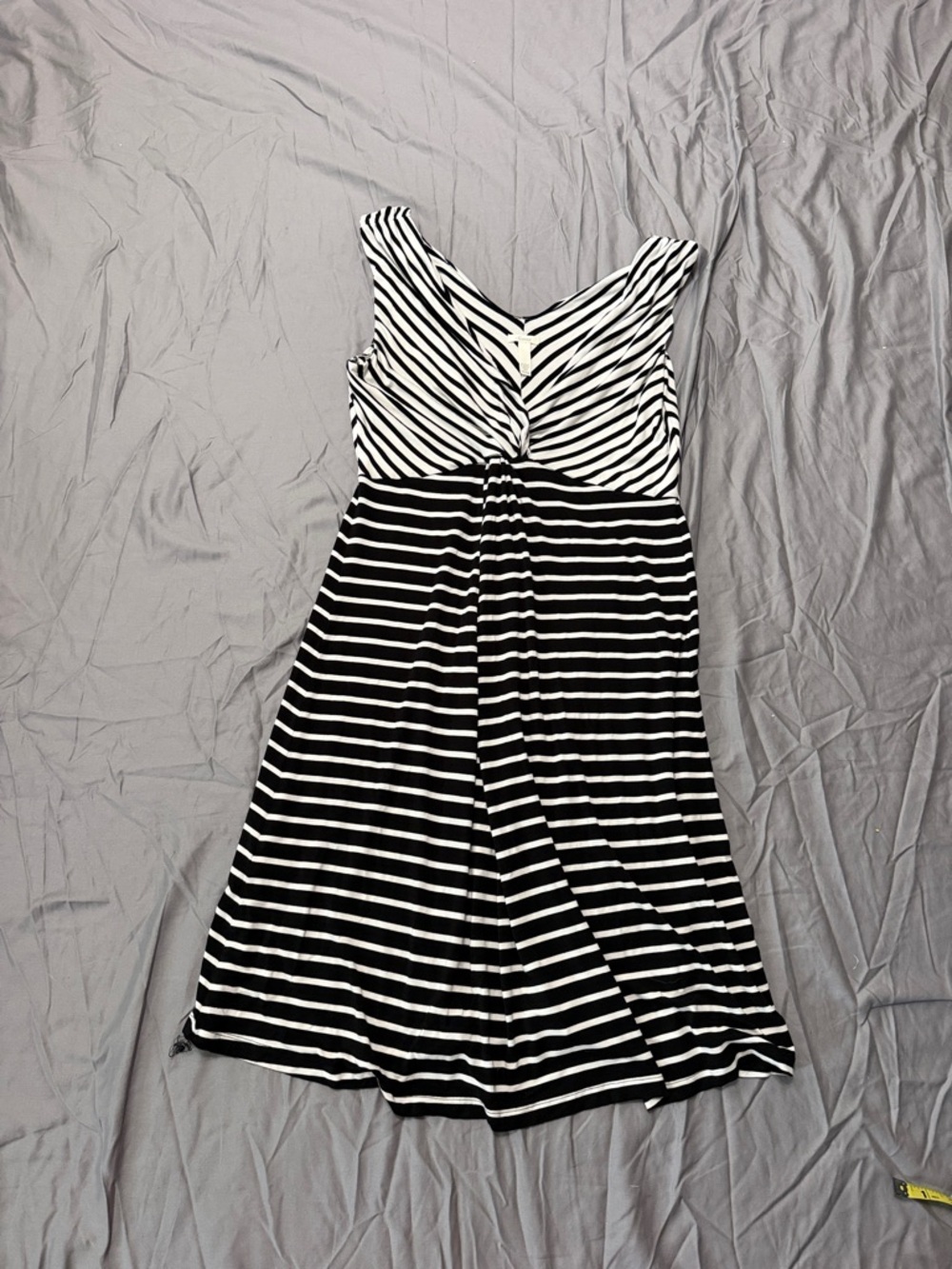 Soma Black and White Striped Sleeveless Dress